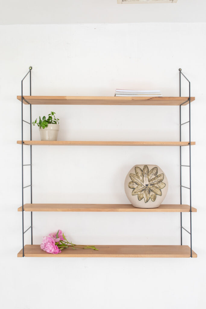 Antrachite Shelfing Unit with 4 Oak Shelves