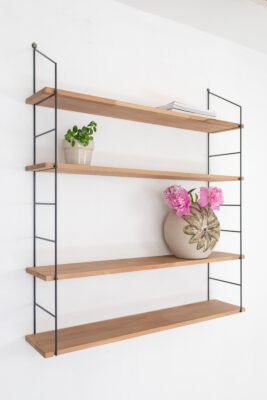 Antrachite Shelfing Unit with 4 Oak Shelves