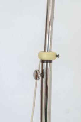 Beautiful Chrome Floor Lamp with Milkglass Shade, 70's