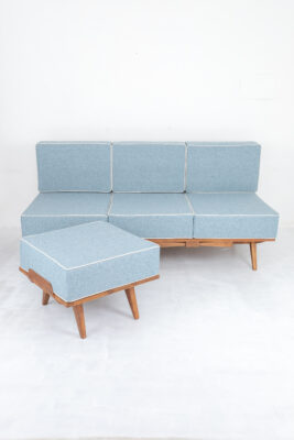 František Jirák Restored Folding Sofa with Ottoman