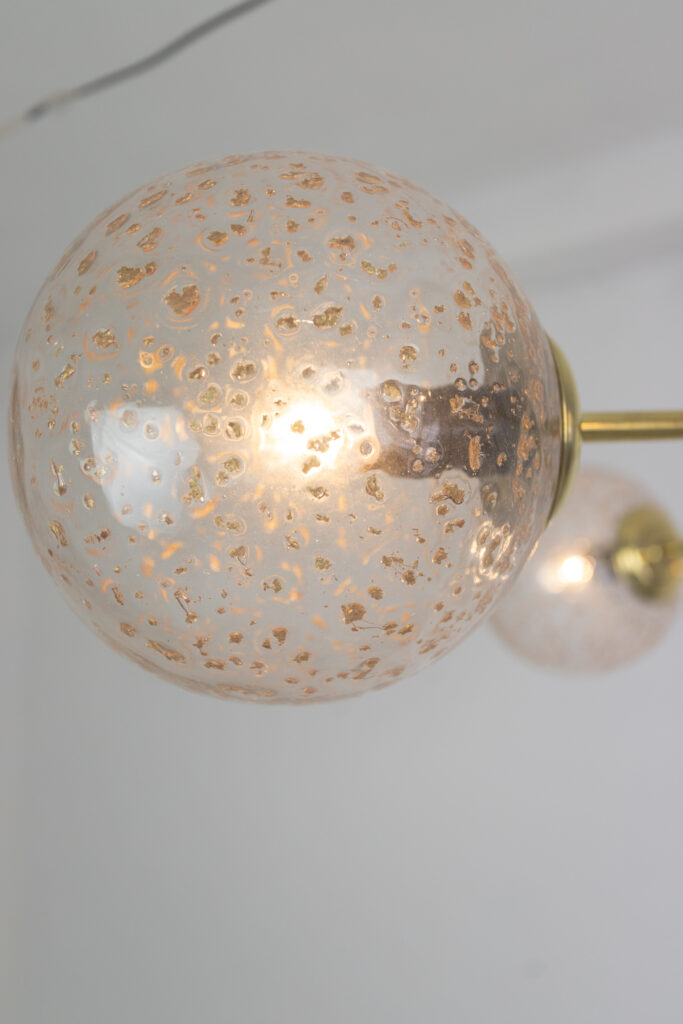 Sputnik' Copper Glass Chandelier with Unique Shades, 50's