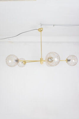 Sputnik' Copper Glass Chandelier with Unique Shades, 50's