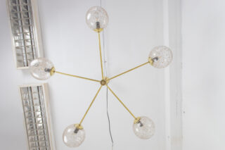 Sputnik' Copper Glass Chandelier with Unique Shades, 50's