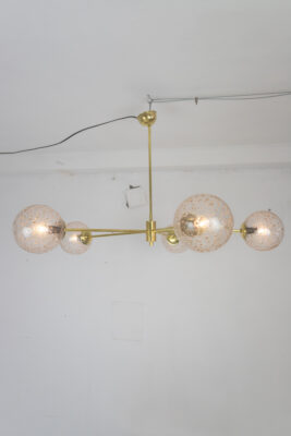 Sputnik' Copper Glass Chandelier with Unique Shades, 50's