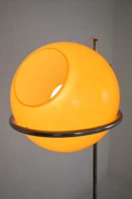 Tibor Házi Rare Orange Glass Shade Floor Lamp