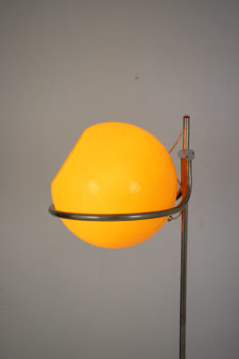 Tibor Házi Rare Orange Glass Shade Floor Lamp