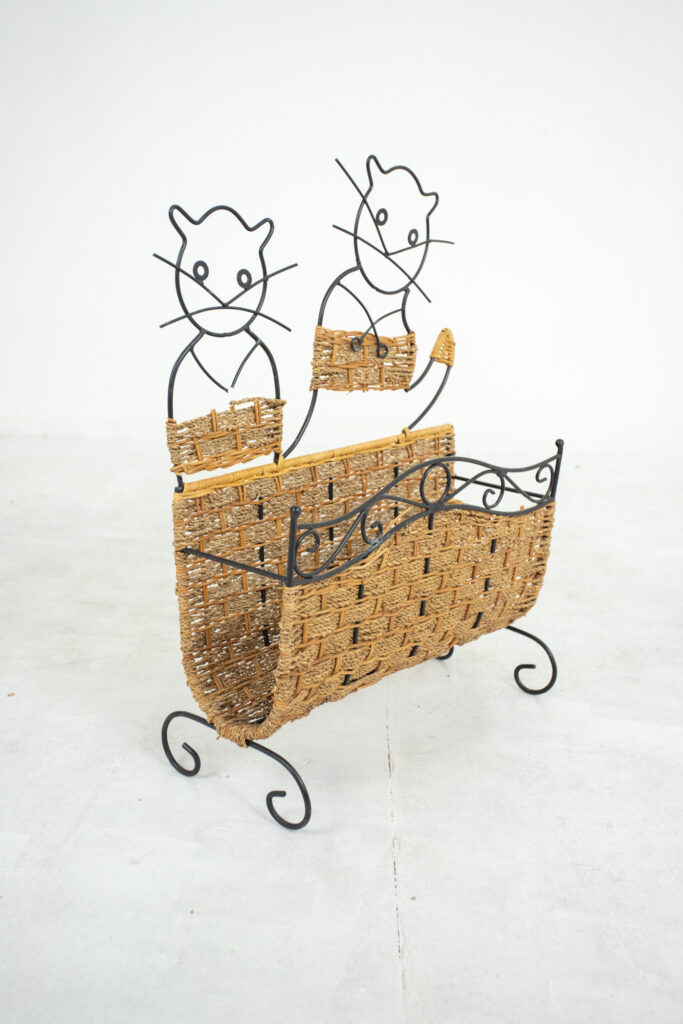 Mid-Century Magazine Rack / Cats