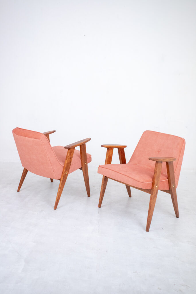 Josef Chierowski '366' Restored Salmon Armchairs