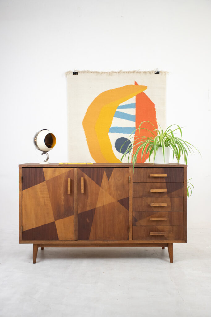 Restored Walnut Cabinet with Drawers