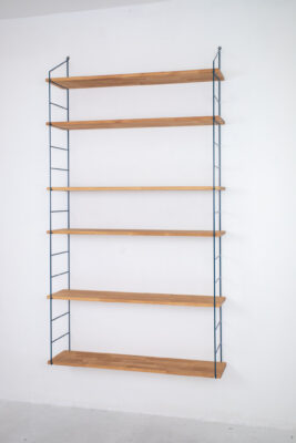 Restored Oceanblue Shelves with Oak Shelves