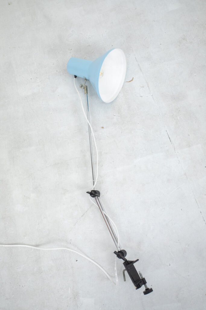 Pastel Blue Table Lamps with Clips