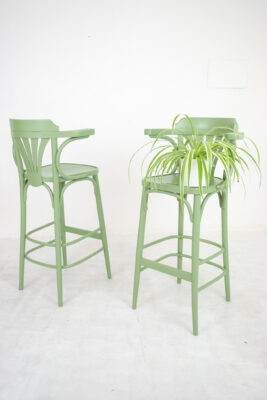 Sage Colored Thonet Bar Chairs in Pair