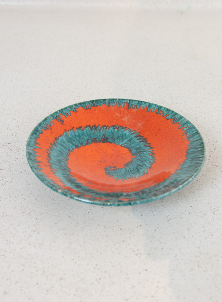 Ceramic Plate Orange Pattern