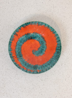 Ceramic Plate Orange Pattern