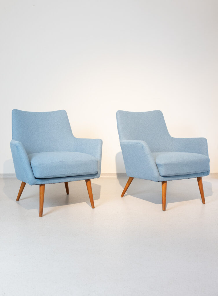 Light Blue Italian 'Cassina' Armchair, 50s