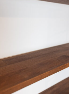 Walnut Black Shelves with Vinyl Holder