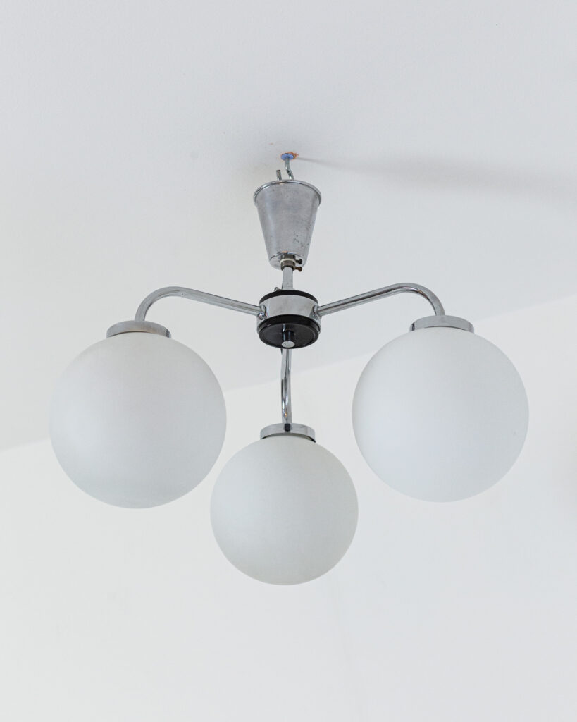 Mid-Century Tejüvegbúrás Csillár