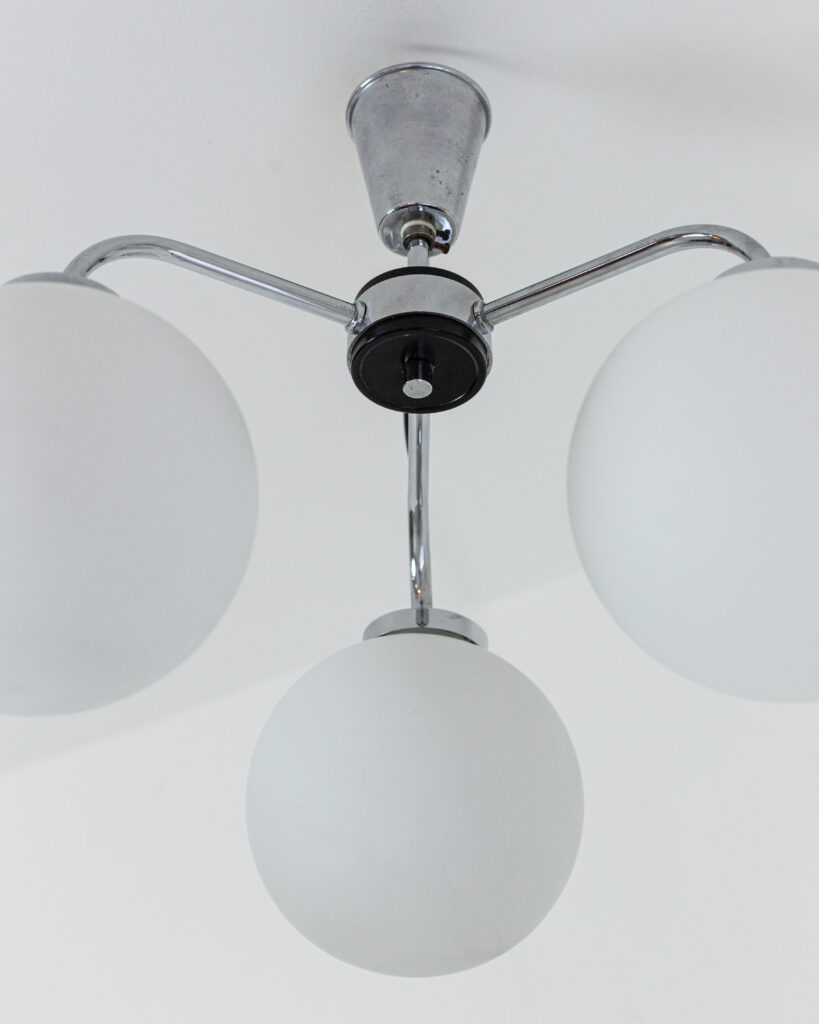 Mid-Century Tejüvegbúrás Csillár