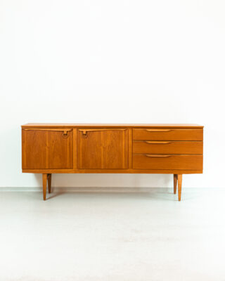 Beautifully Restored 'Beautility' Teak Curved Sideboard