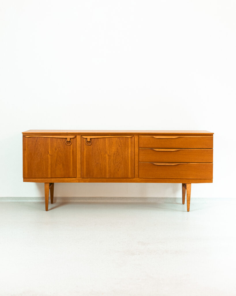 Beautifully Restored 'Beautility' Teak Curved Sideboard