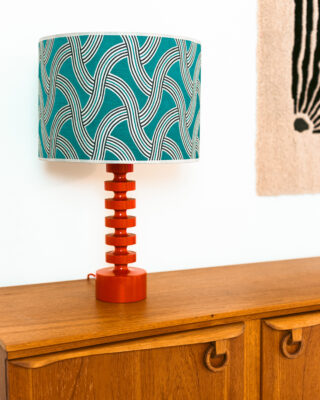 Wood Art Unique Fabric Shade Lamp