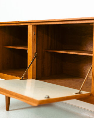 Beautifully Restored 'Beautility' Teak Curved Sideboard