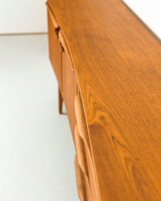 Beautifully Restored 'Beautility' Teak Curved Sideboard