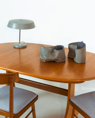 Teak Oval Restored Extendable Dining Table