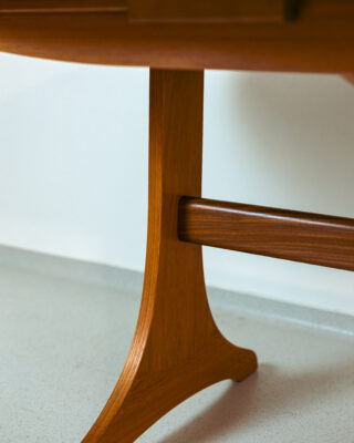 Teak Oval Restored Extendable Dining Table