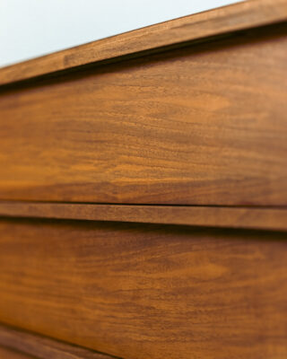 Beautiful Walnut Sideboard with Black Glass Top