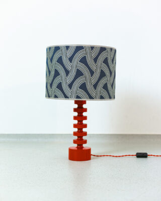 Wood Art Unique Fabric Shade Lamp