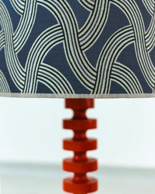 Wood Art Unique Fabric Shade Lamp