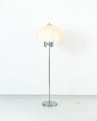 Chrome Floor Lamp with Large Plexiglass Shade