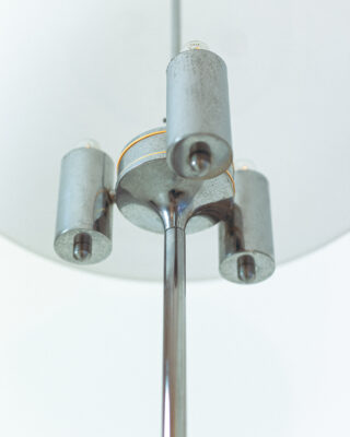 Chrome Floor Lamp with Large Plexiglass Shade