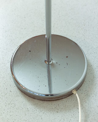 Chrome Floor Lamp with Large Plexiglass Shade