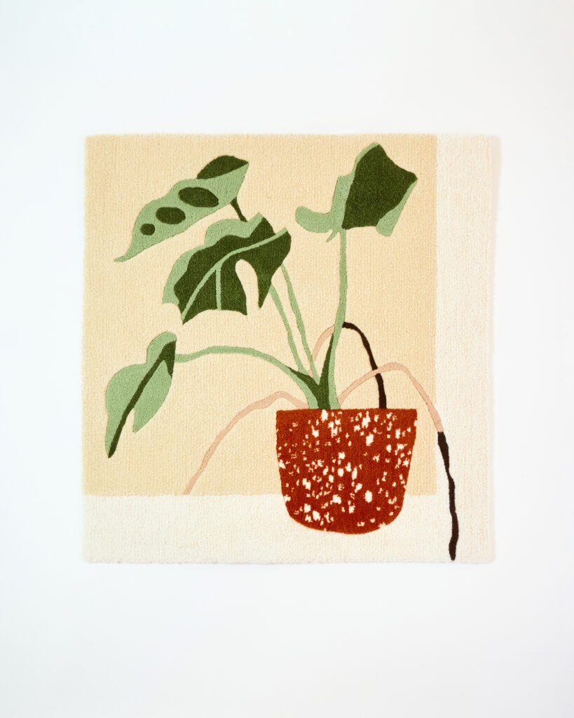 Monstera Kézzel Készült Gyapjúszőnyeg / Tiktik