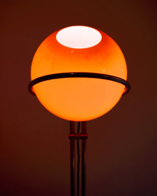 Untitled Session10861 Házi Tibor Króm Állólámpa Narancs Üvegbúrával