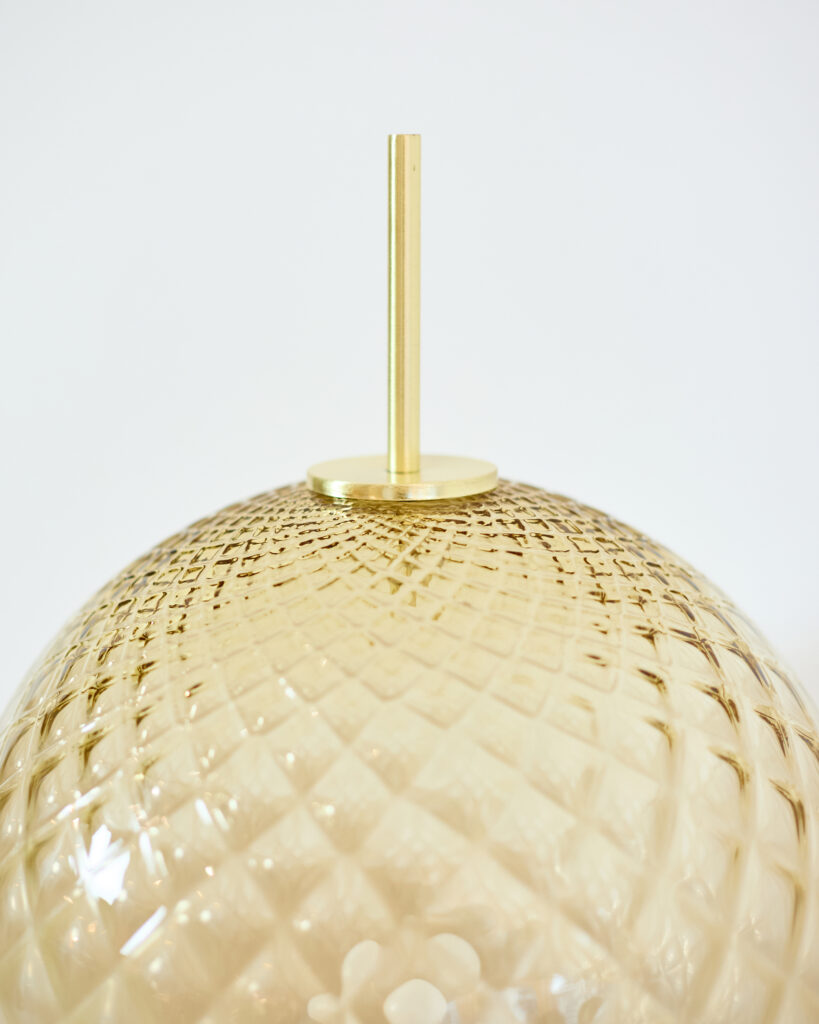 Ritka Muranoi Üveggömb Asztali Lámpa Réz Részekkel