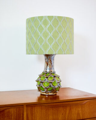 Iparművészeti 'Articsóka' Kerámia Lámpa Szövetbúrával