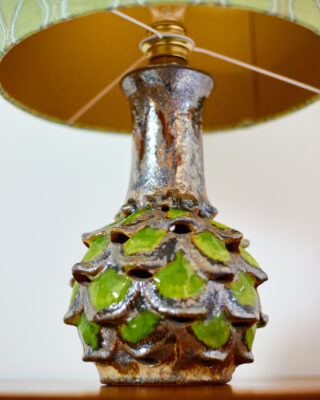 Iparművészeti 'Articsóka' Kerámia Lámpa Szövetbúrával