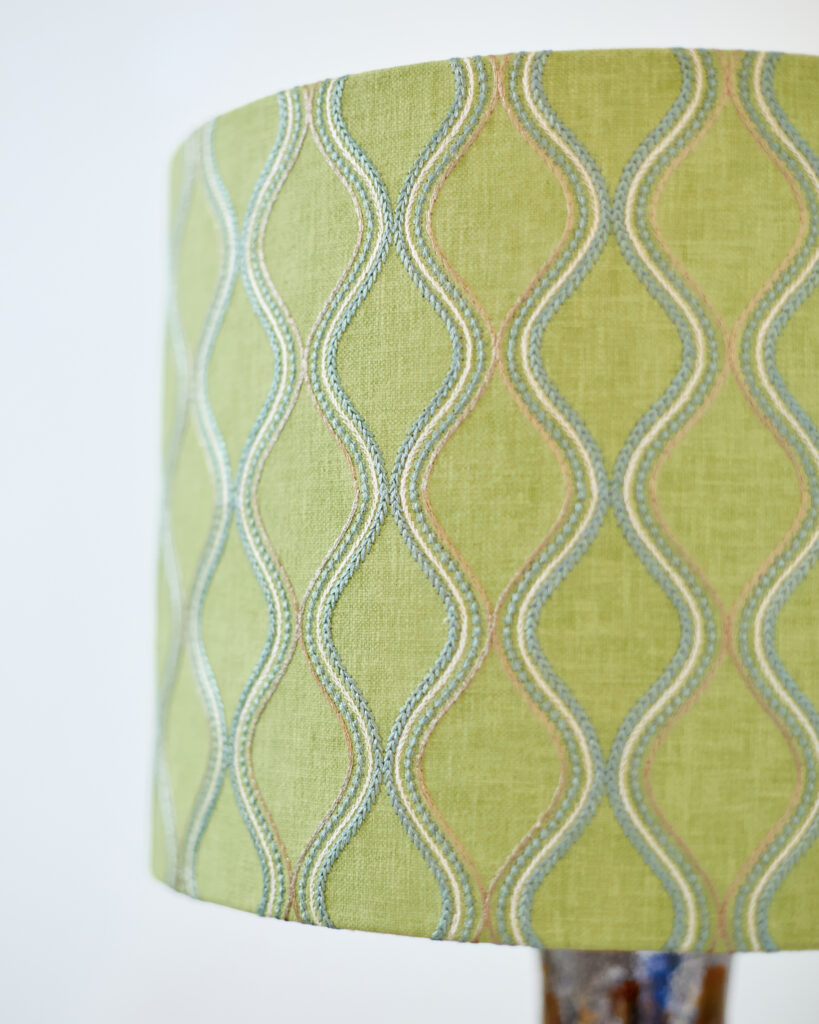 Iparművészeti 'Articsóka' Kerámia Lámpa Szövetbúrával