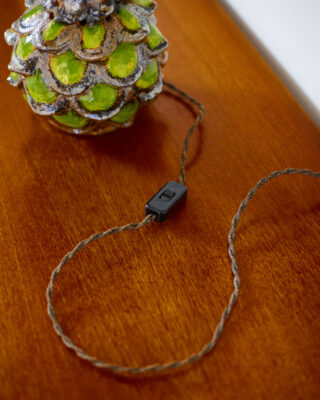 Iparművészeti 'Articsóka' Kerámia Lámpa Szövetbúrával