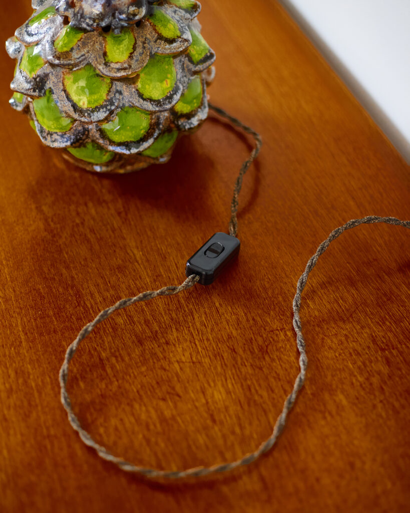 Iparművészeti 'Articsóka' Kerámia Lámpa Szövetbúrával