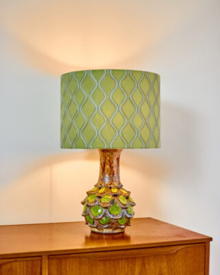 Iparművészeti 'Articsóka' Kerámia Lámpa Szövetbúrával