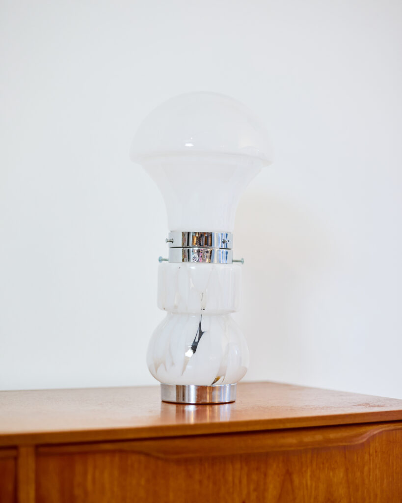 Szépséges Muranoi Üveges Króm Asztali lámpa