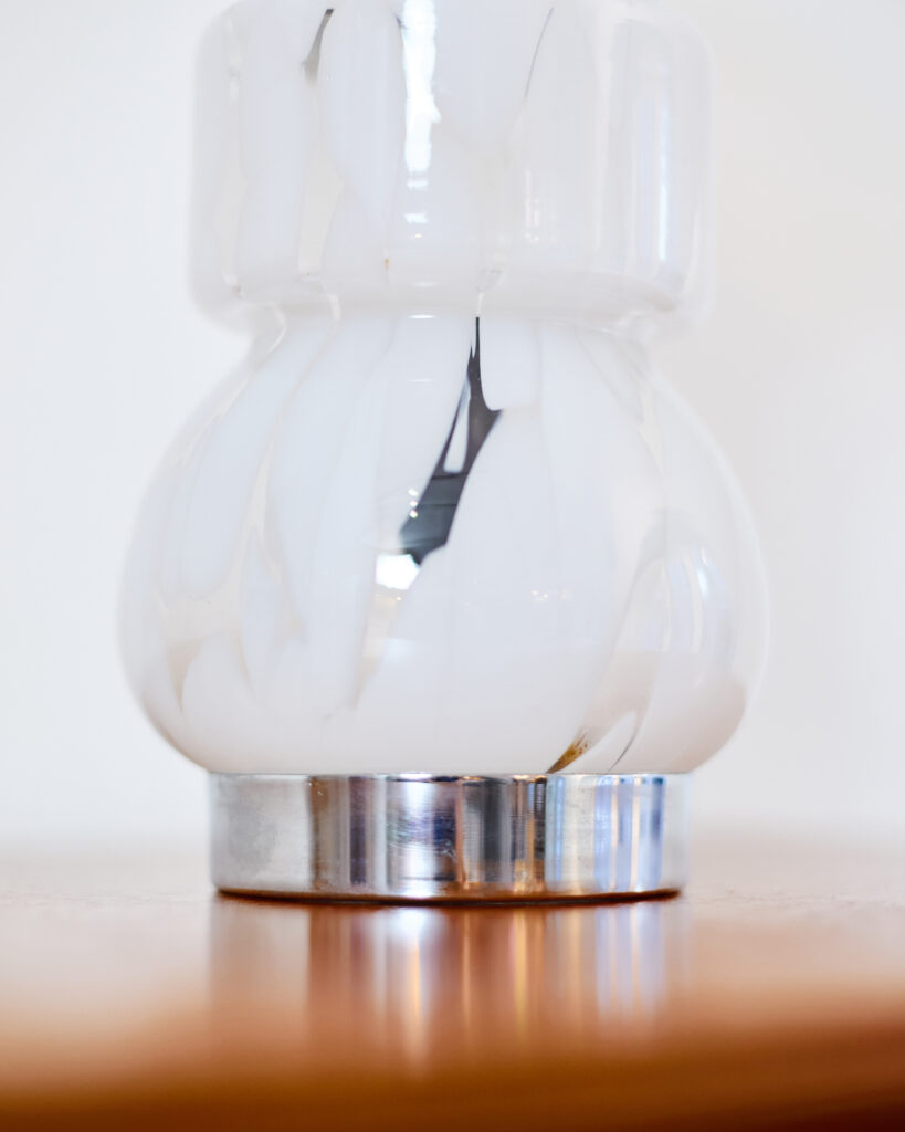 Szépséges Muranoi Üveges Króm Asztali lámpa