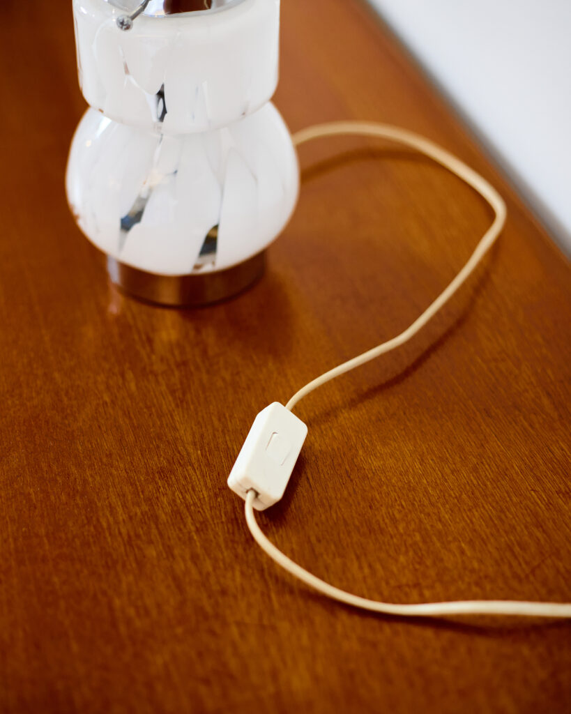 Szépséges Muranoi Üveges Króm Asztali lámpa