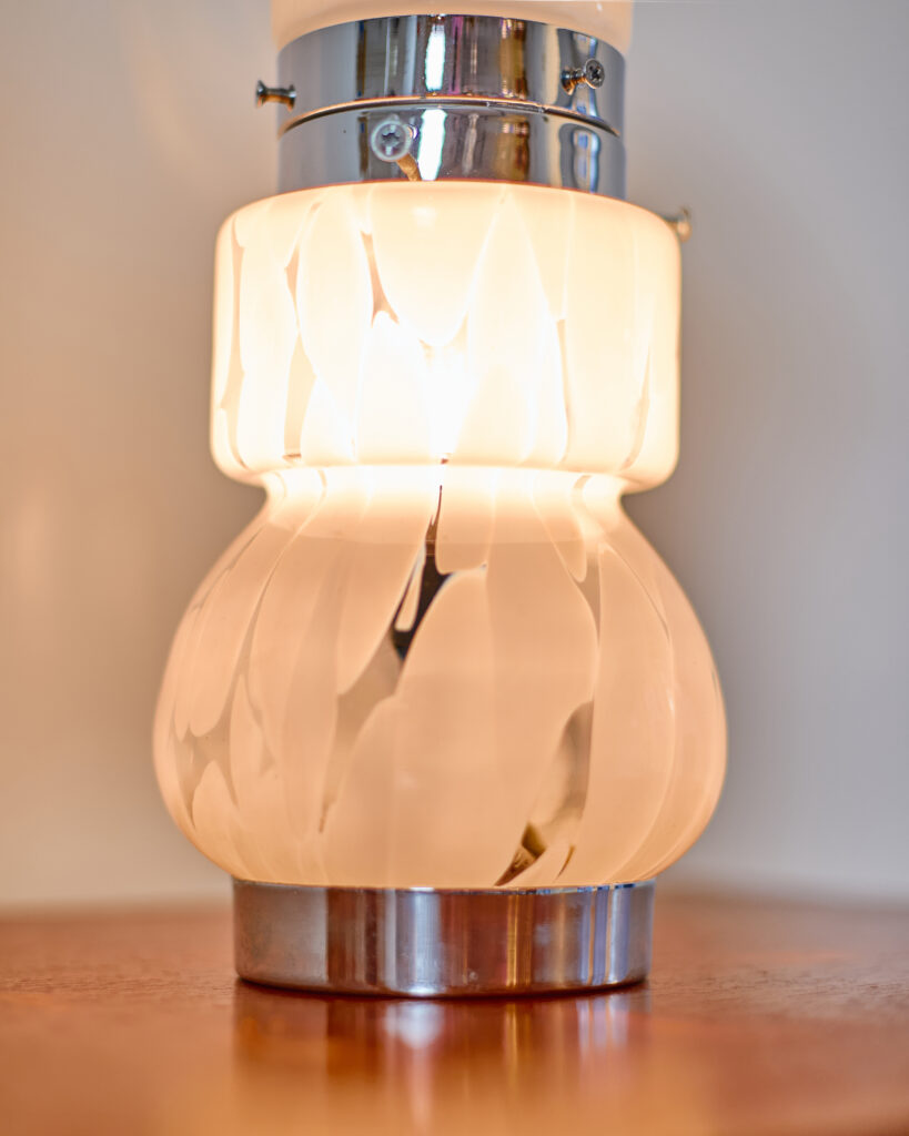 Szépséges Muranoi Üveges Króm Asztali lámpa