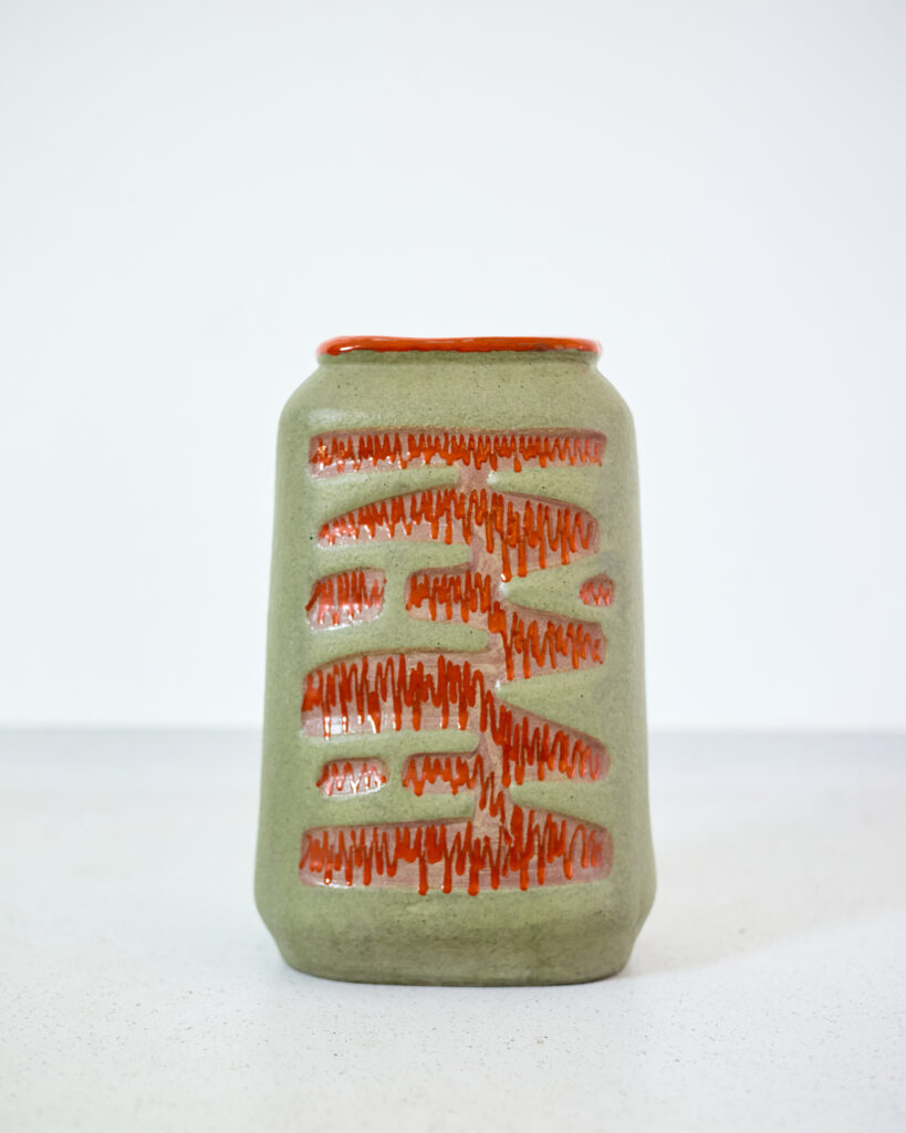 Untitled Session10995 Zöld Kerámia Padlóváza, 70-es évek