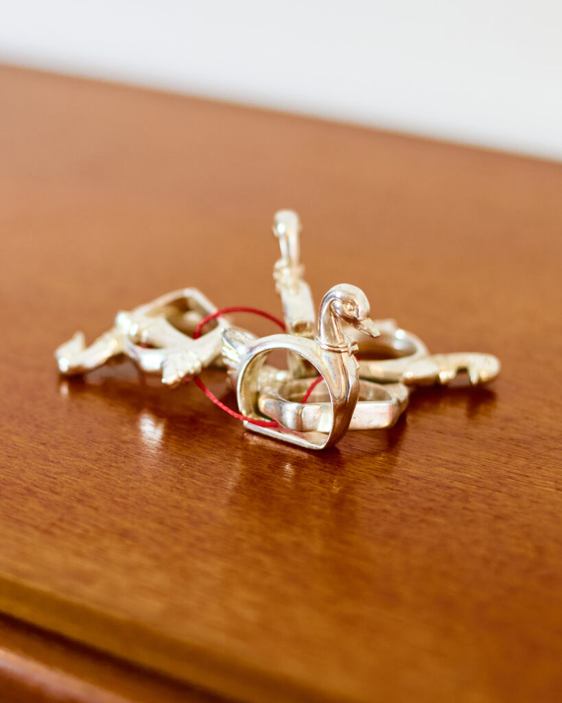 Ezüstözött Szalvétagyűrűk Szettben